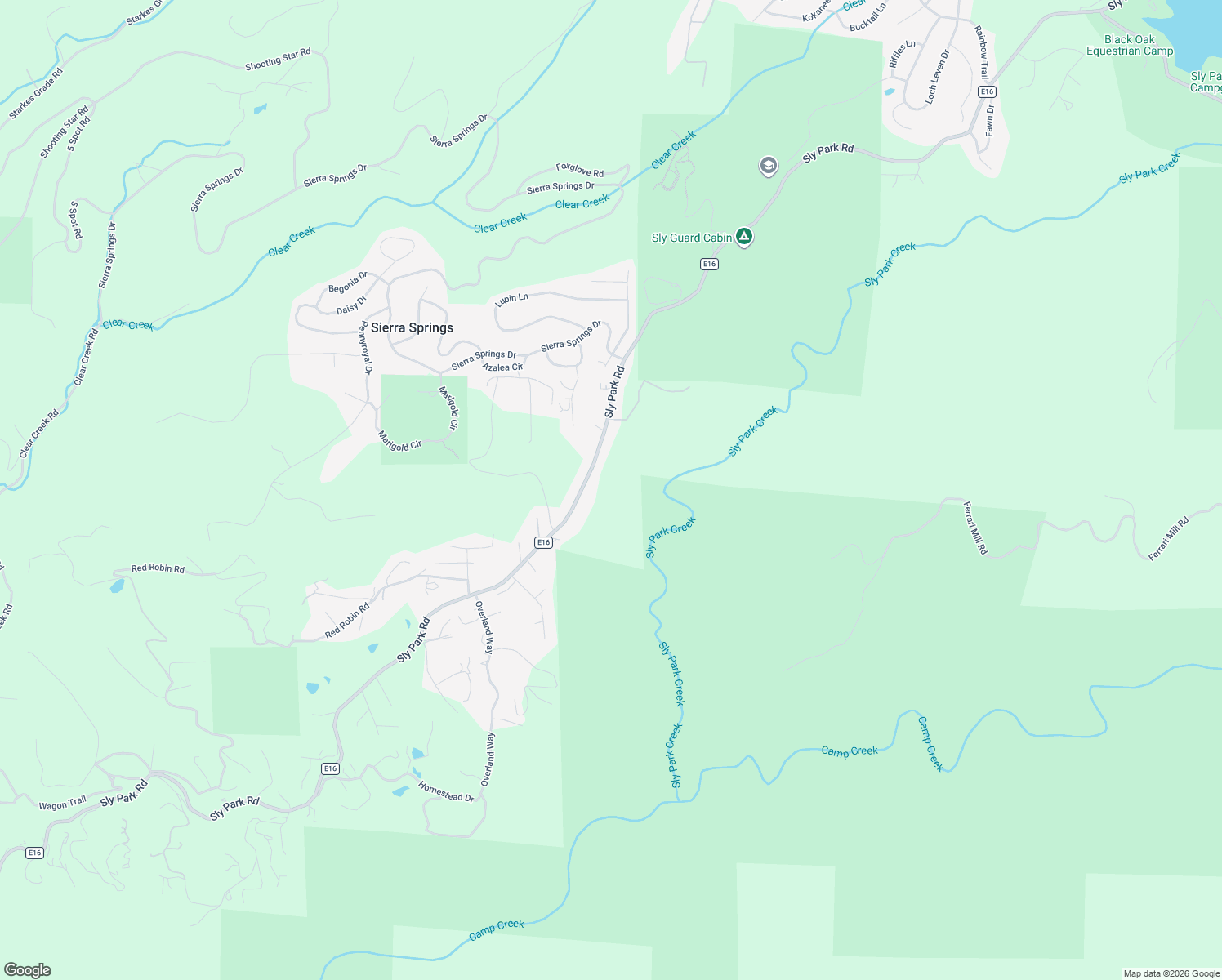map of restaurants, bars, coffee shops, grocery stores, and more near 5911 Sly Park Road in Placerville