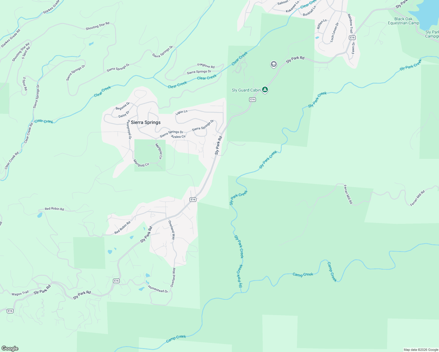 map of restaurants, bars, coffee shops, grocery stores, and more near 5911 Sly Park Road in Placerville