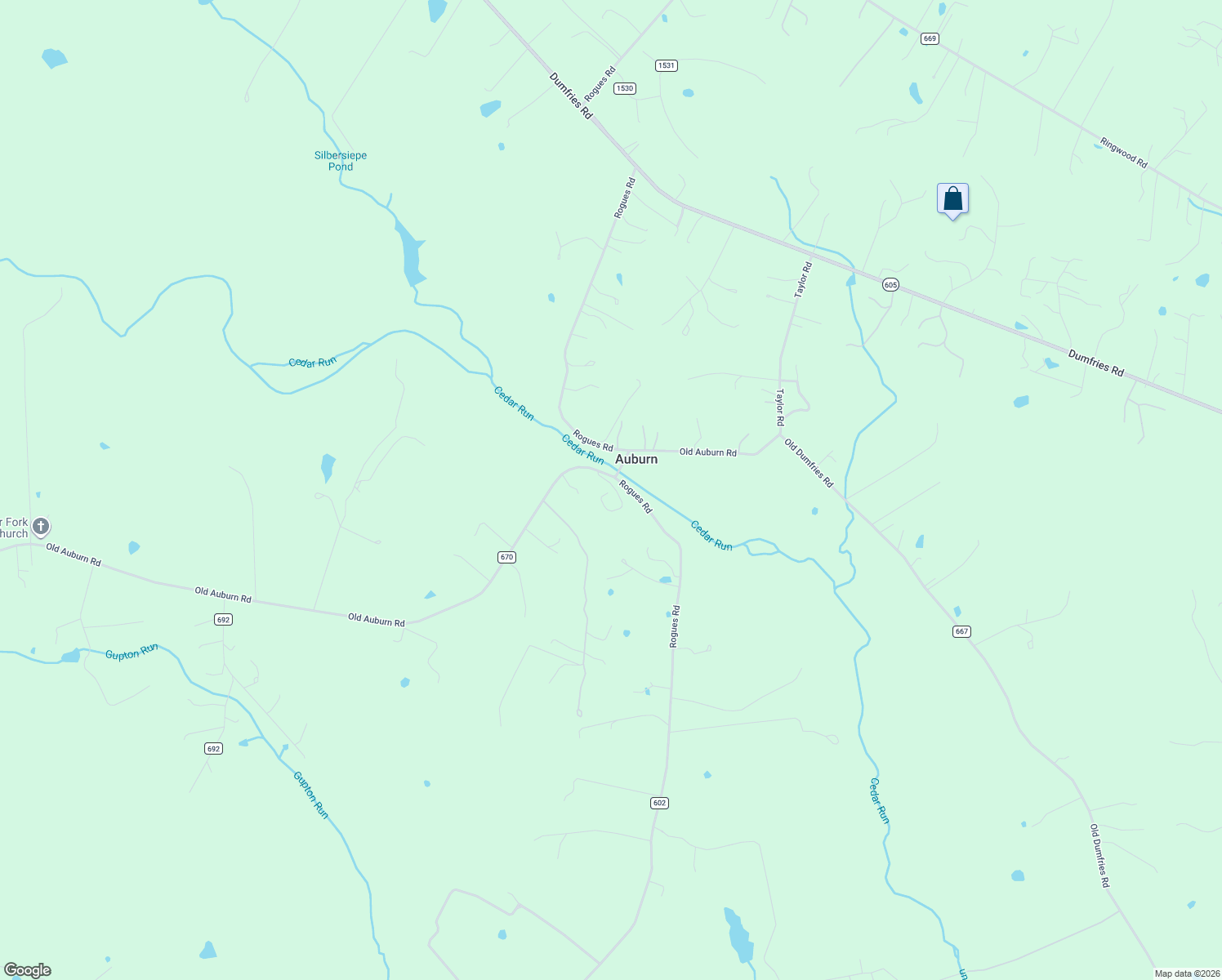 map of restaurants, bars, coffee shops, grocery stores, and more near 4537 Old Auburn Road in Warrenton