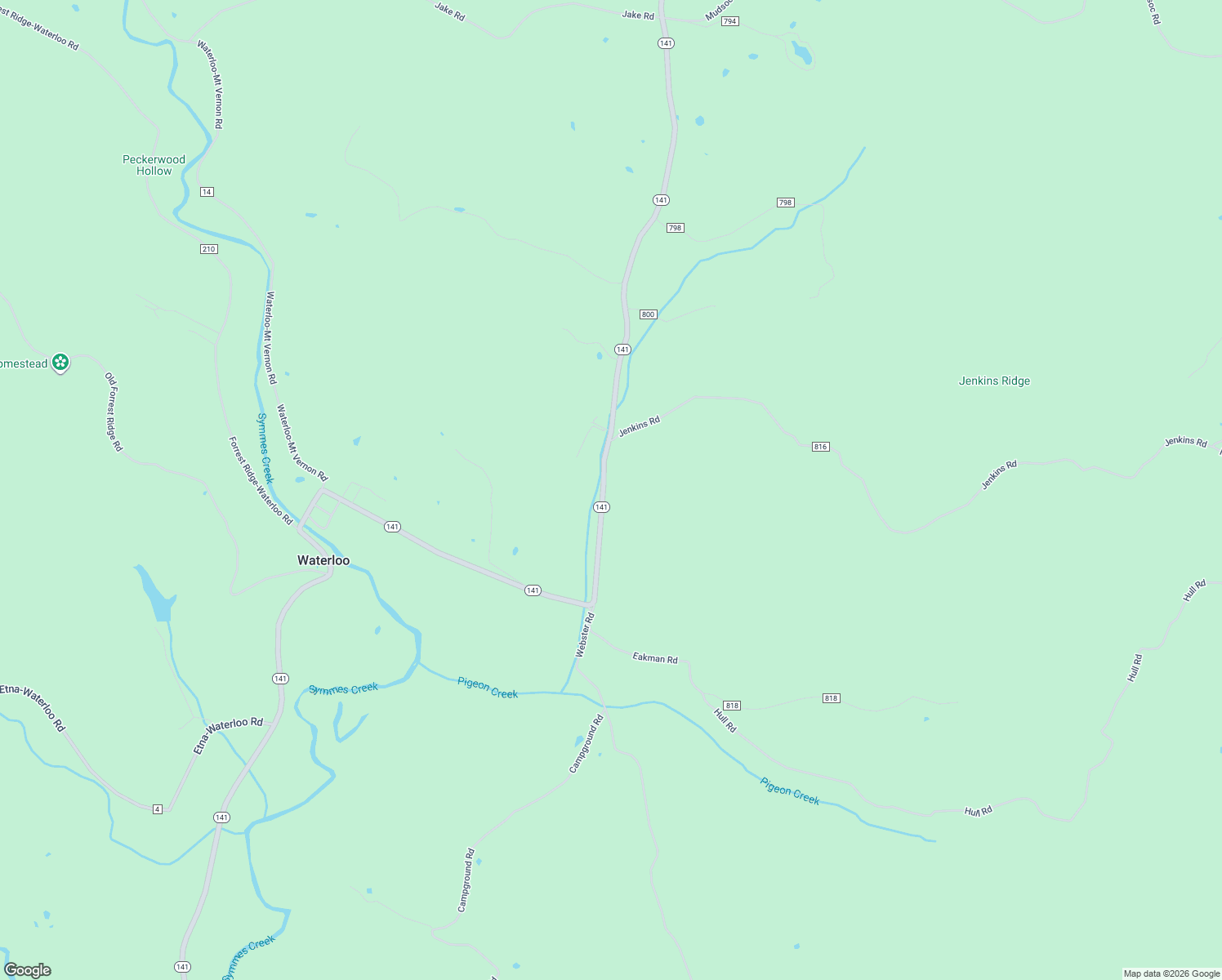 map of restaurants, bars, coffee shops, grocery stores, and more near 21021 Ohio 141 in Patriot