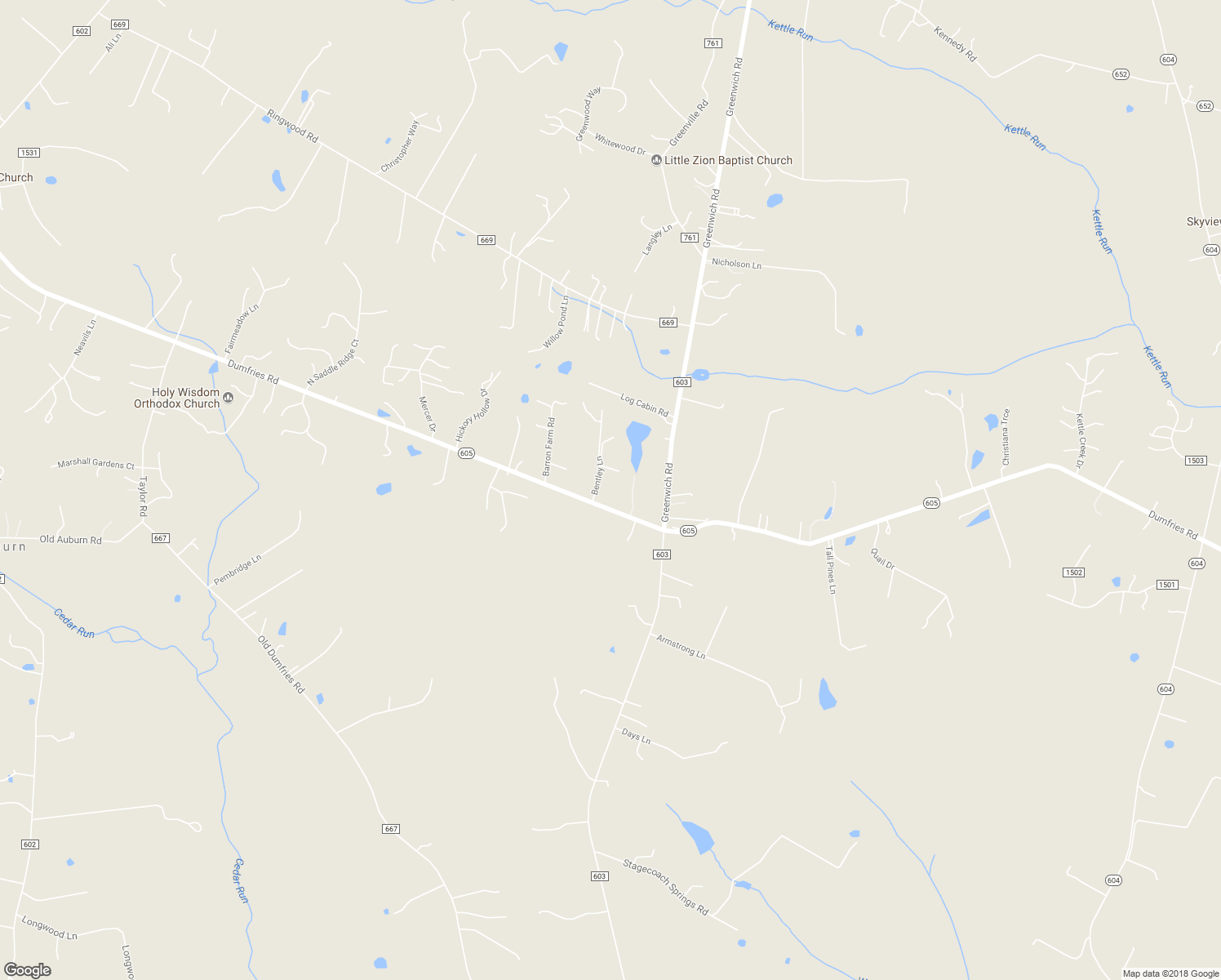 map of restaurants, bars, coffee shops, grocery stores, and more near 8061 Bentley Lane in Catlett