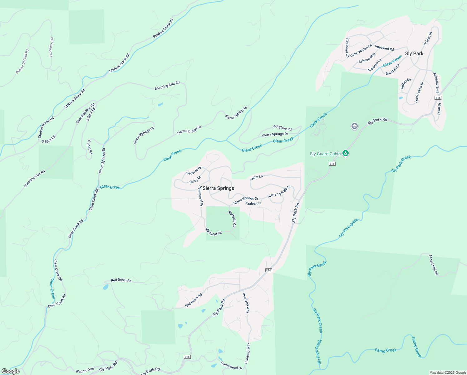 map of restaurants, bars, coffee shops, grocery stores, and more near 5364 Buttercup Drive in Pollock Pines