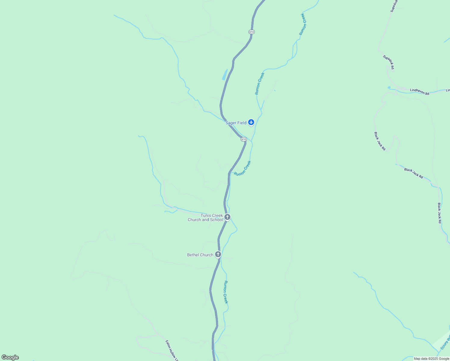 map of restaurants, bars, coffee shops, grocery stores, and more near 18844-18894 Runions Creek Road in Broadway