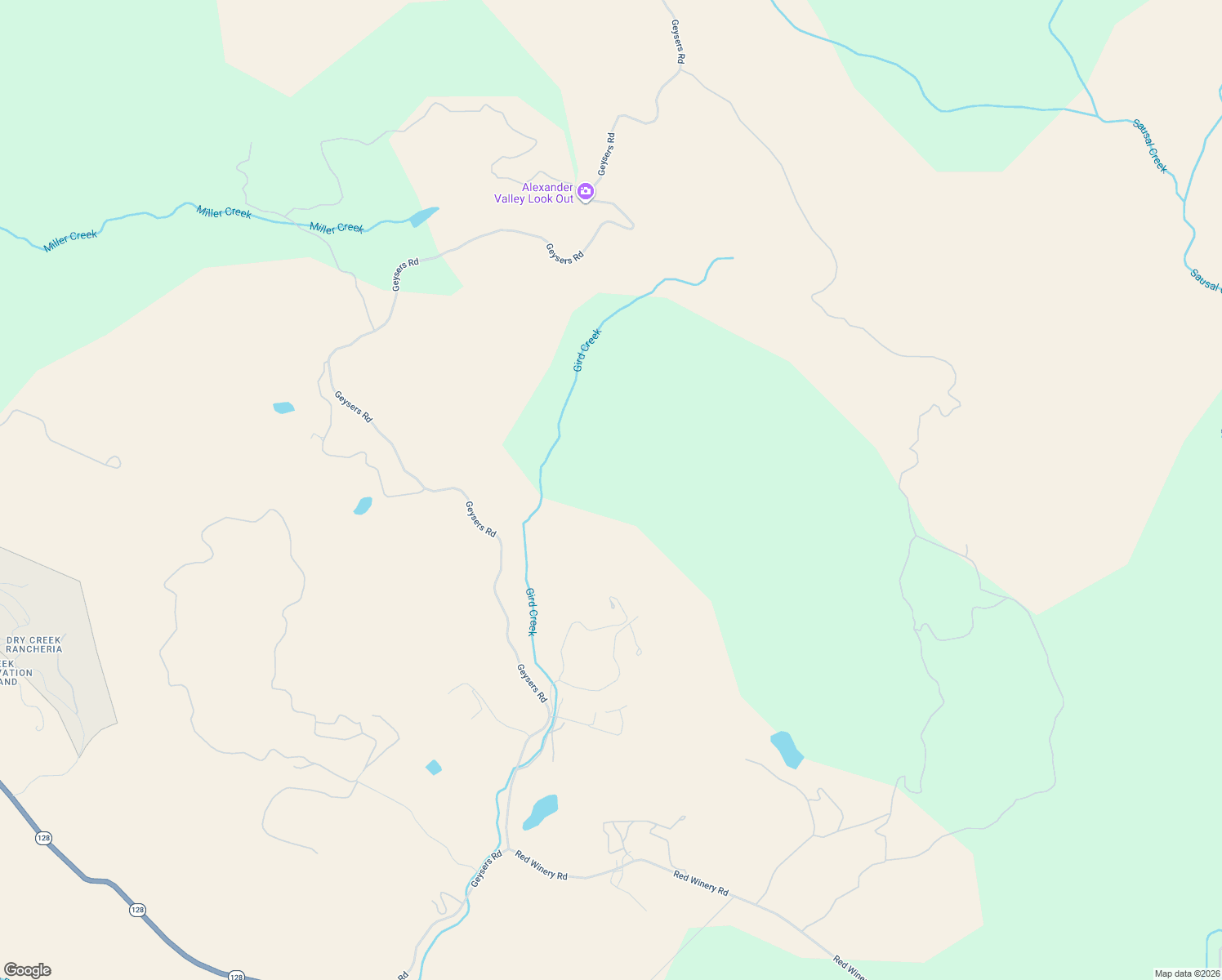 map of restaurants, bars, coffee shops, grocery stores, and more near 2700 Geysers Road in Geyserville