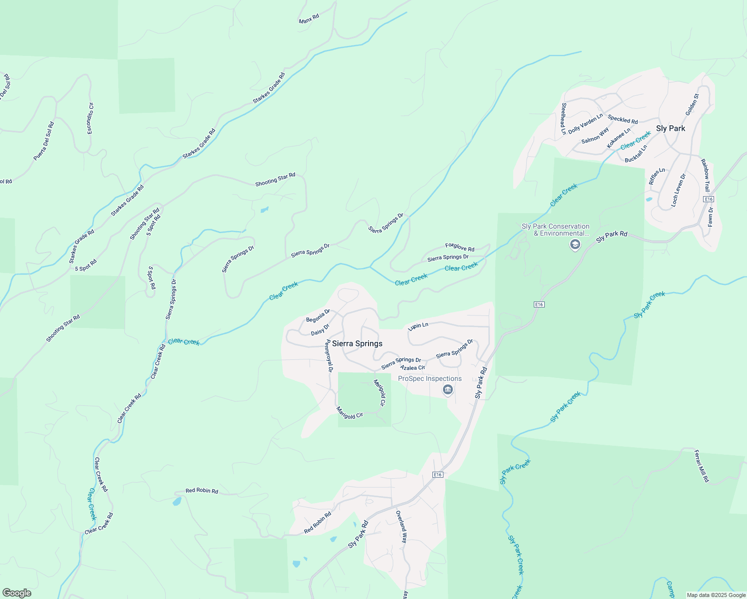 map of restaurants, bars, coffee shops, grocery stores, and more near 5490 Sierra Springs Drive in Pollock Pines