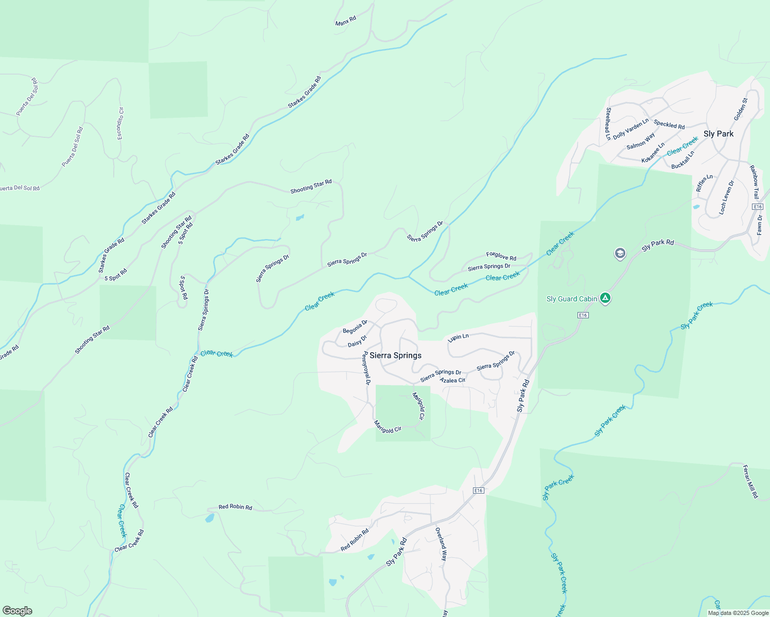 map of restaurants, bars, coffee shops, grocery stores, and more near 5651 Daisy Drive in Pollock Pines