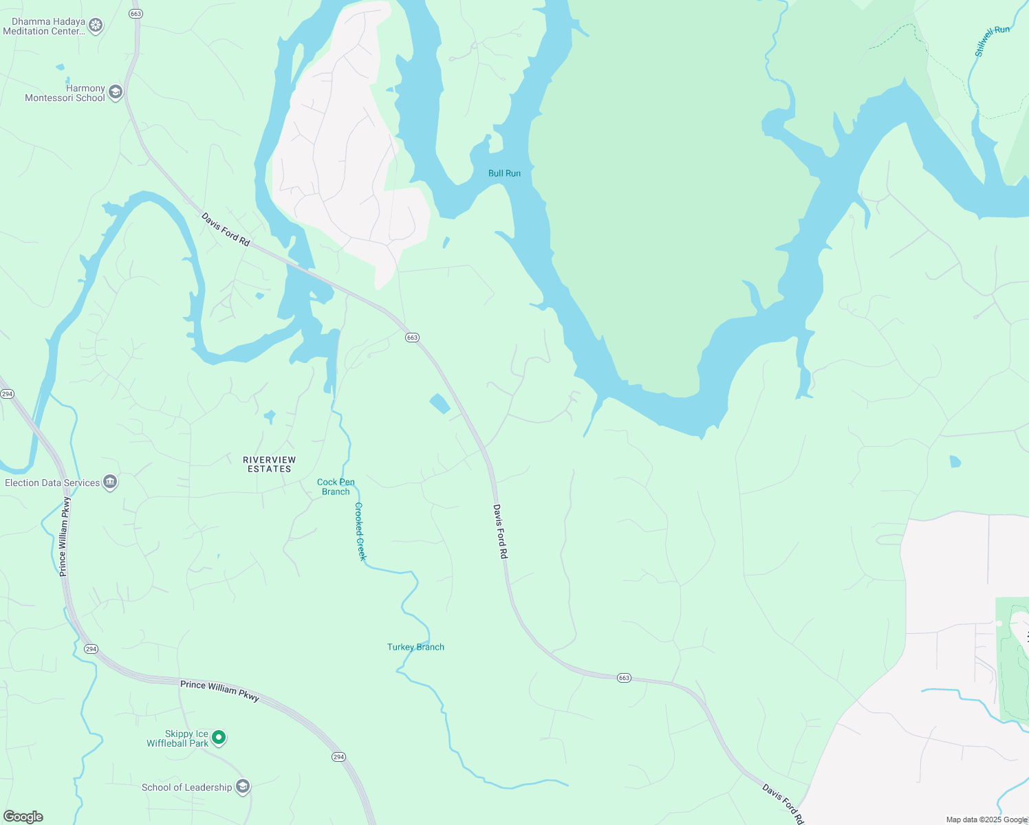 map of restaurants, bars, coffee shops, grocery stores, and more near 11251 River Heights Lane in Manassas