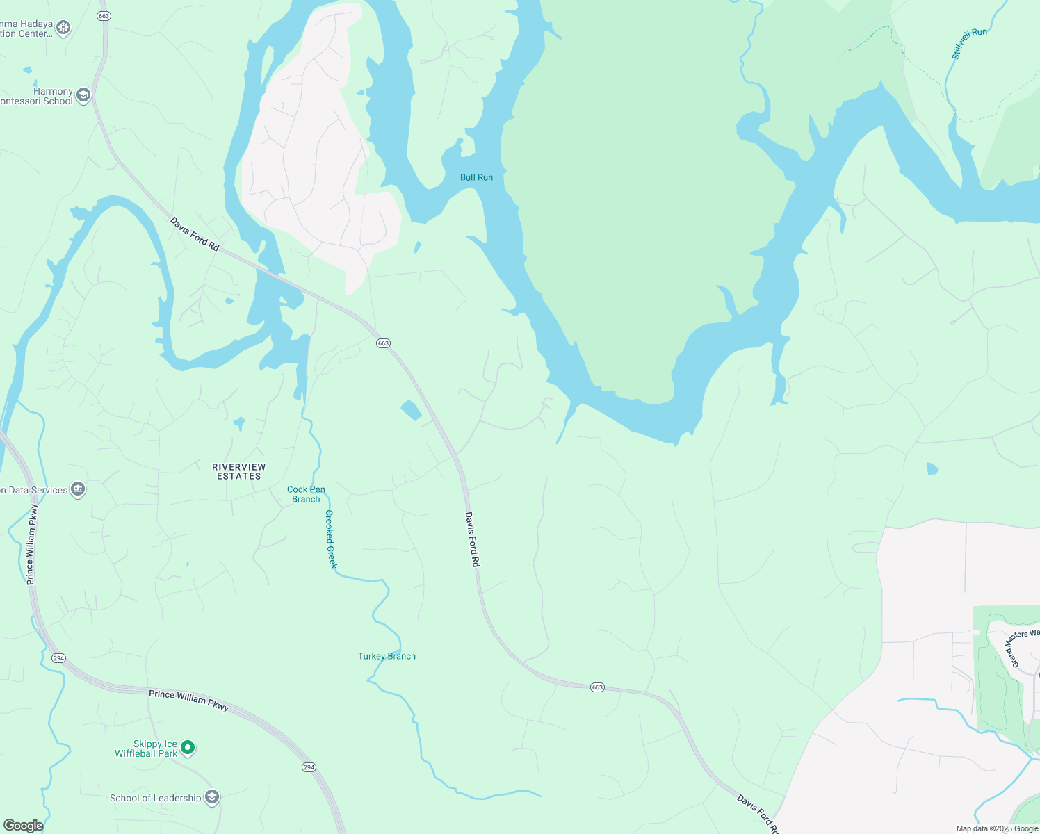 map of restaurants, bars, coffee shops, grocery stores, and more near 5750 White Flint Court in Manassas