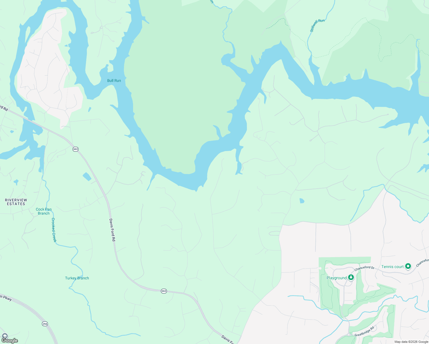 map of restaurants, bars, coffee shops, grocery stores, and more near 5135 Cannon Bluff Drive in Woodbridge