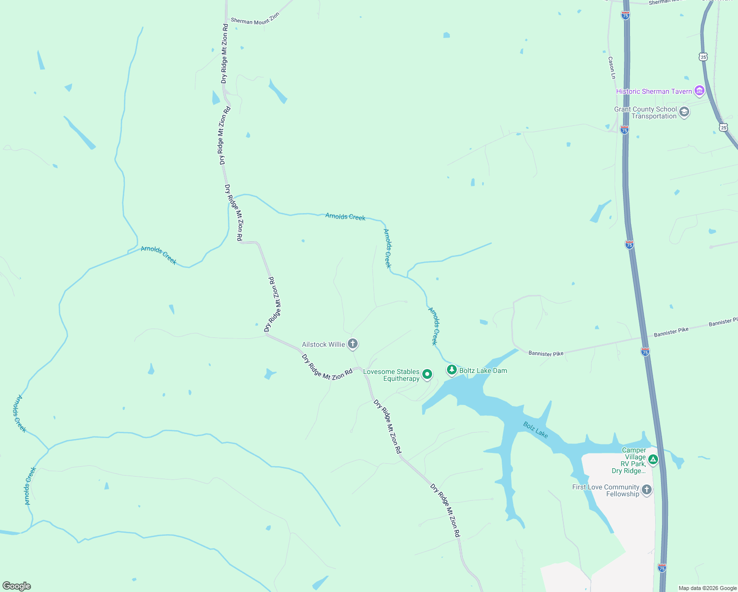 map of restaurants, bars, coffee shops, grocery stores, and more near 190 Lexington Trail in Dry Ridge
