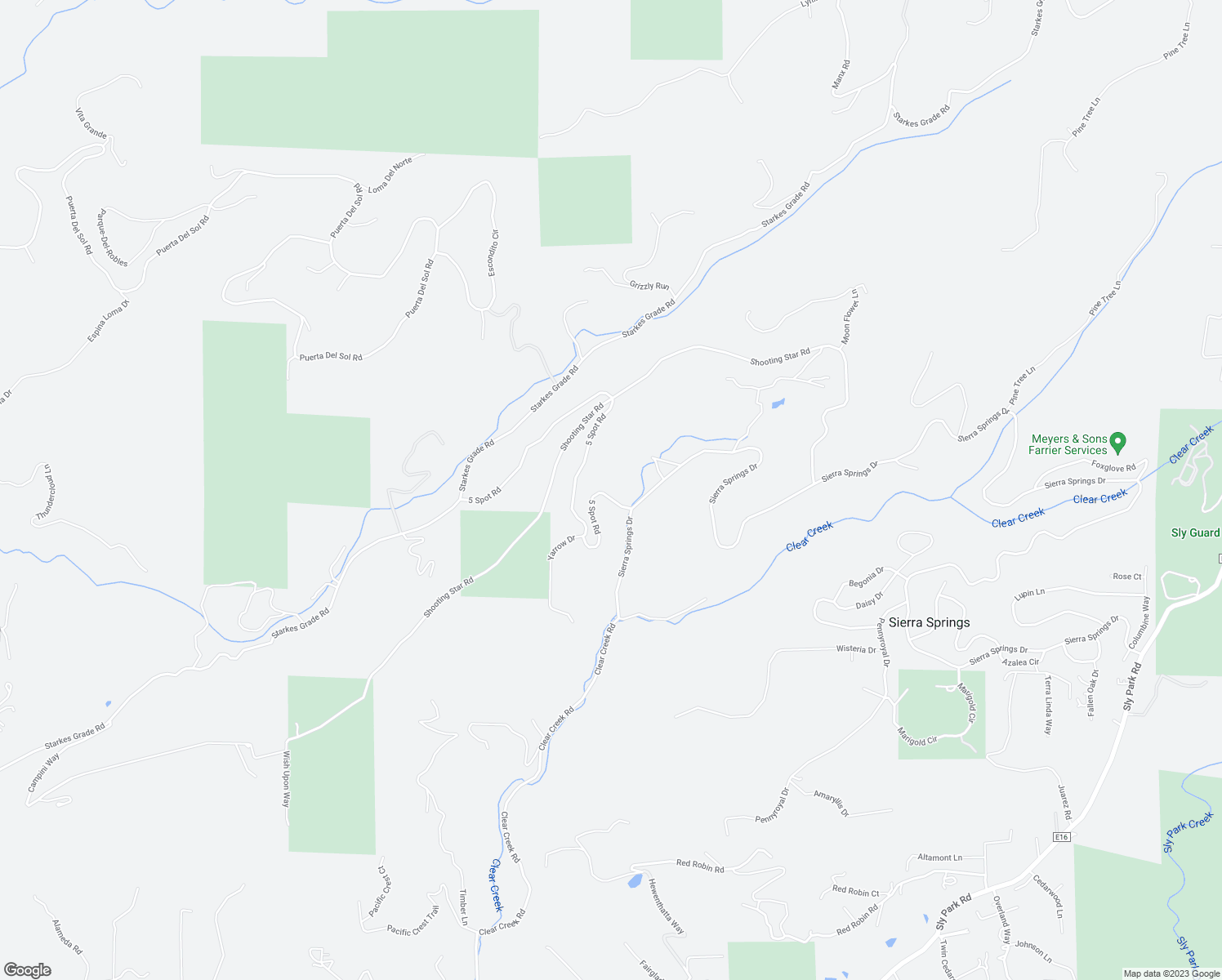 map of restaurants, bars, coffee shops, grocery stores, and more near 5581 5 Spot Road in Pollock Pines