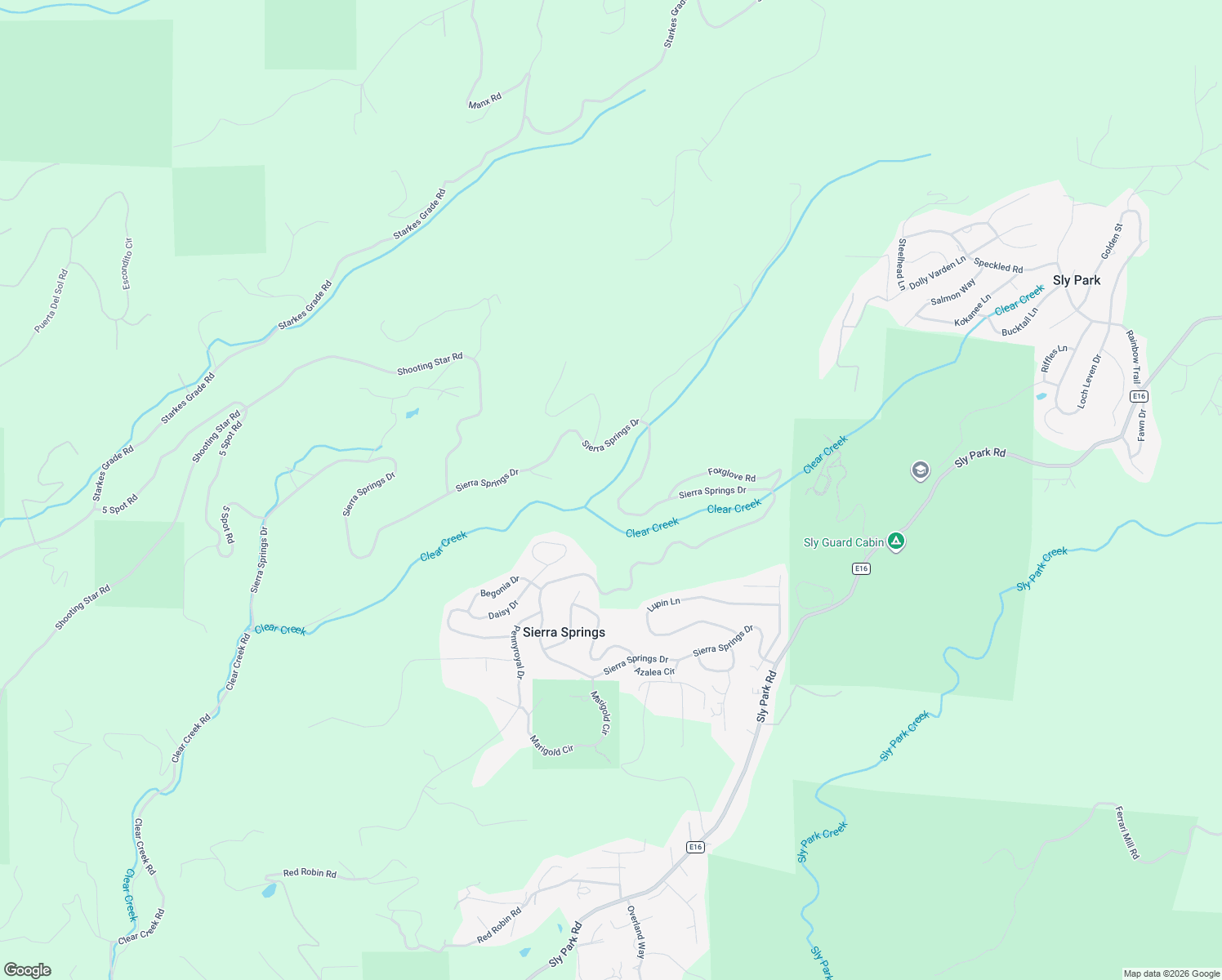 map of restaurants, bars, coffee shops, grocery stores, and more near 4952 Sierra Springs Drive in Pollock Pines