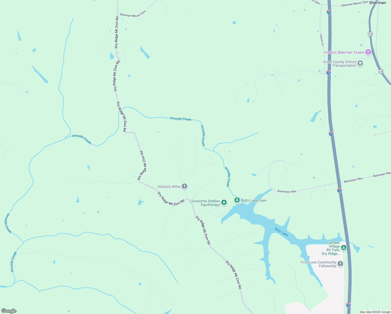 map of restaurants, bars, coffee shops, grocery stores, and more near 140 Saddlebrook Lane in Dry Ridge