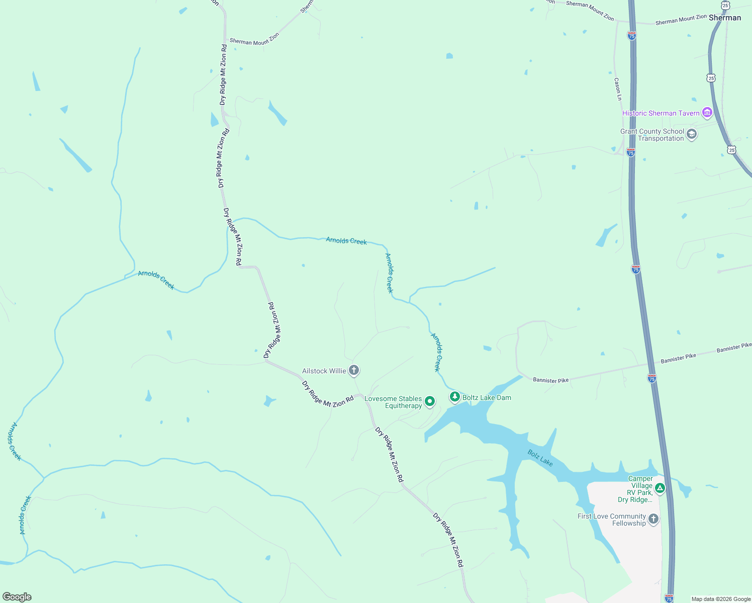 map of restaurants, bars, coffee shops, grocery stores, and more near 140 Saddlebrook Lane in Dry Ridge