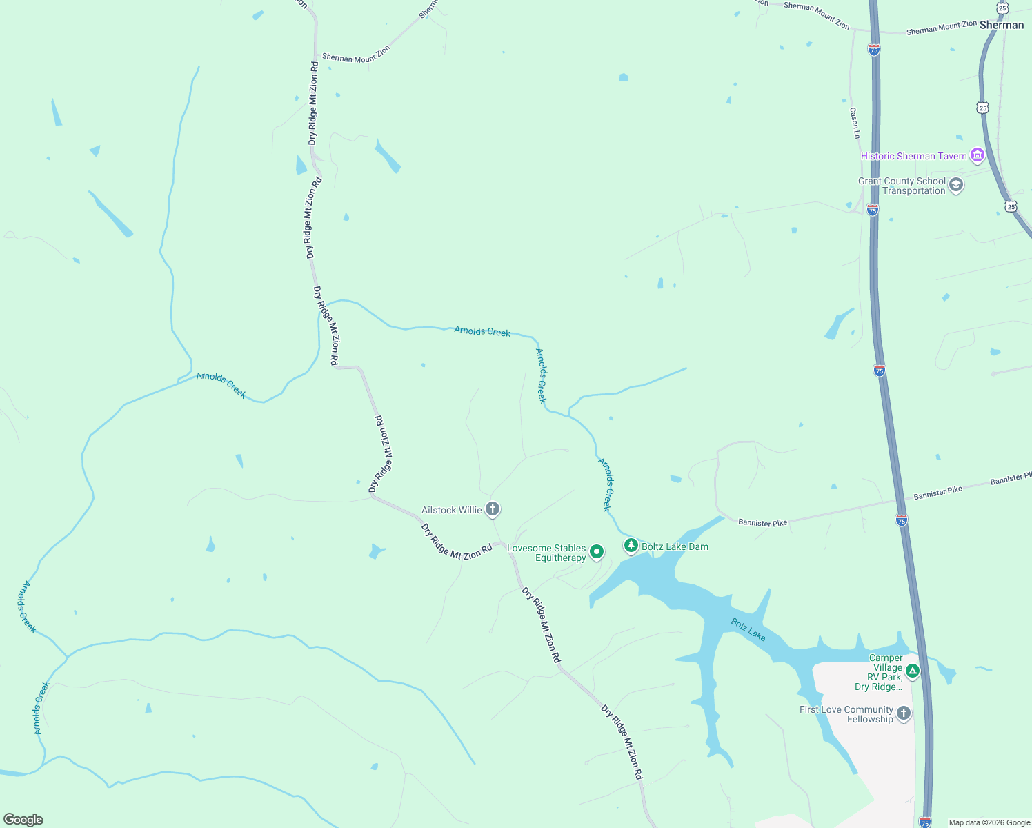 map of restaurants, bars, coffee shops, grocery stores, and more near 140 Saddlebrook Lane in Dry Ridge