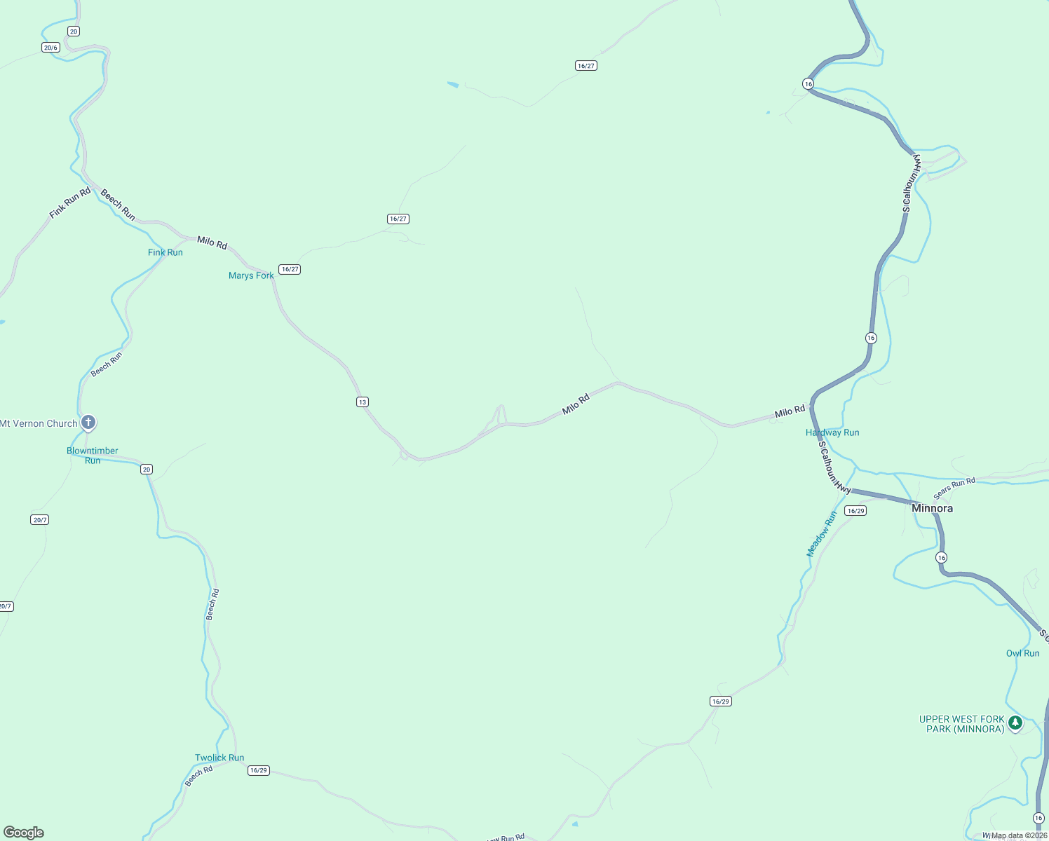 map of restaurants, bars, coffee shops, grocery stores, and more near Milo Road in Orma