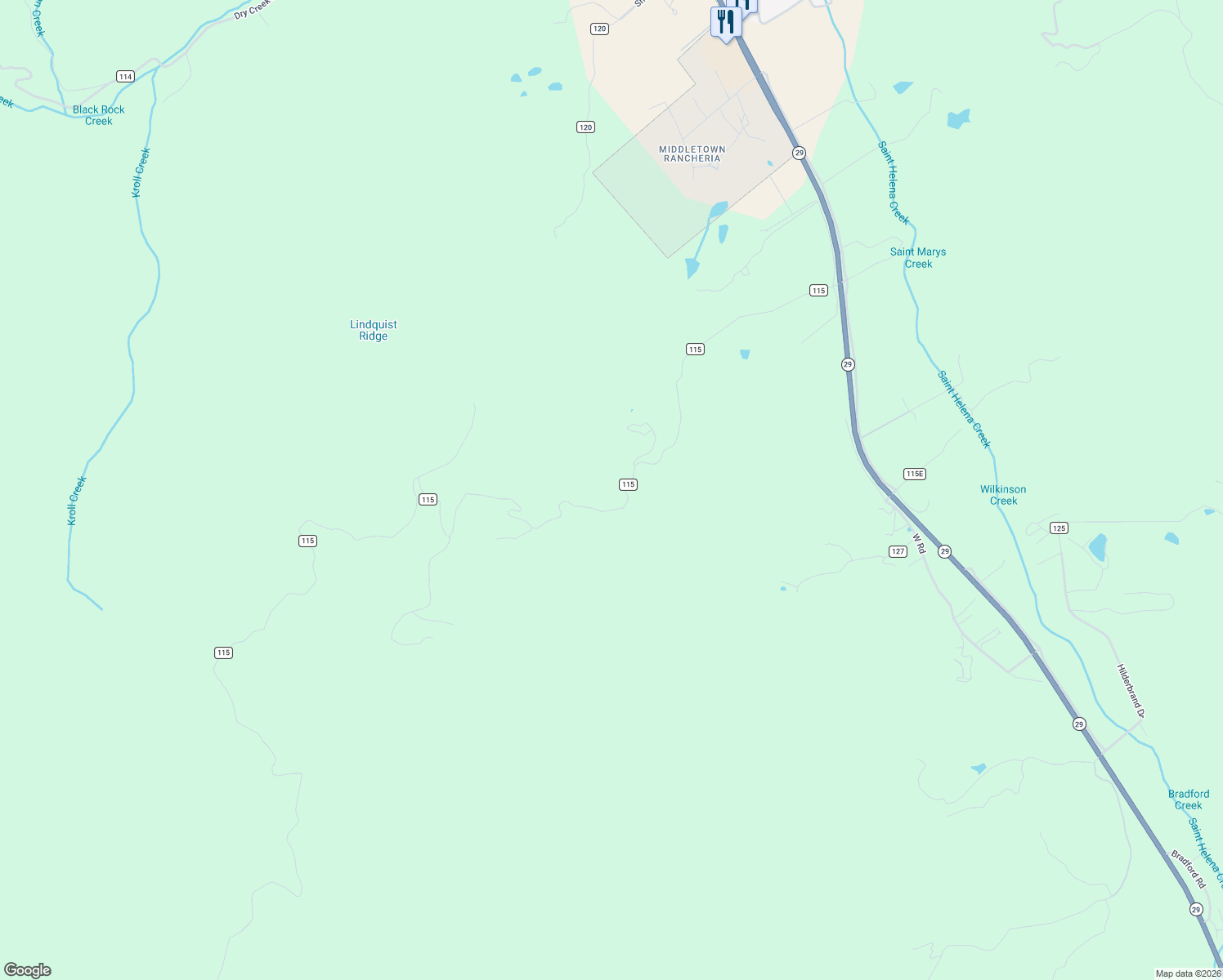 map of restaurants, bars, coffee shops, grocery stores, and more near 14986 Western Mine Road in Middletown