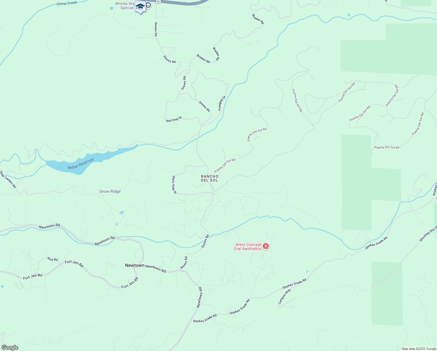 map of restaurants, bars, coffee shops, grocery stores, and more near 3820 Snows Road in Camino