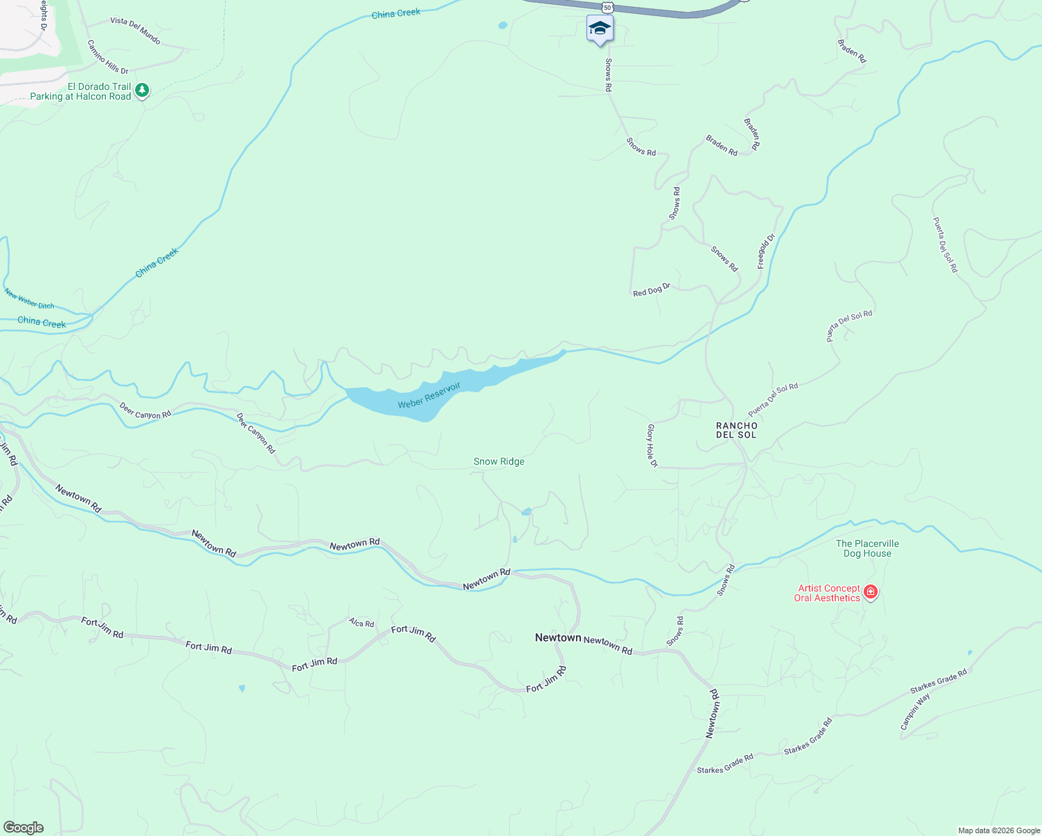 map of restaurants, bars, coffee shops, grocery stores, and more near 3765 Deer Canyon Road in Placerville