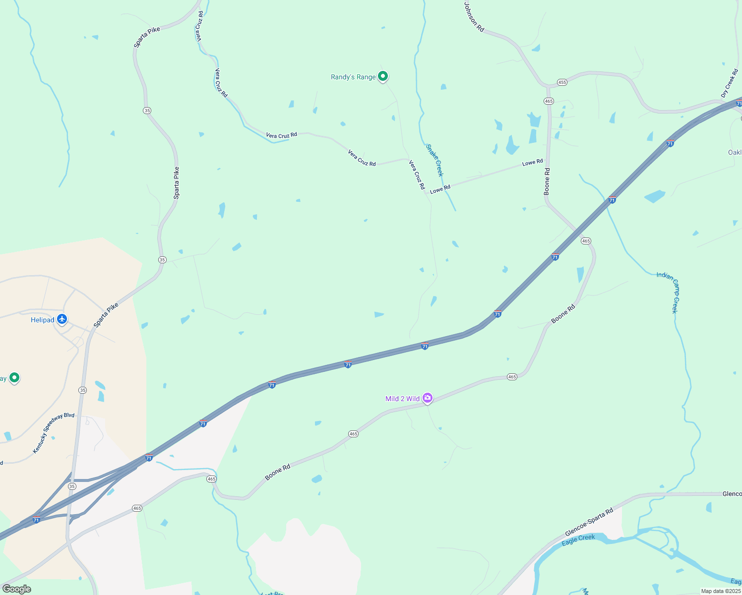 map of restaurants, bars, coffee shops, grocery stores, and more near Vera Cruz Branch Road in Sparta