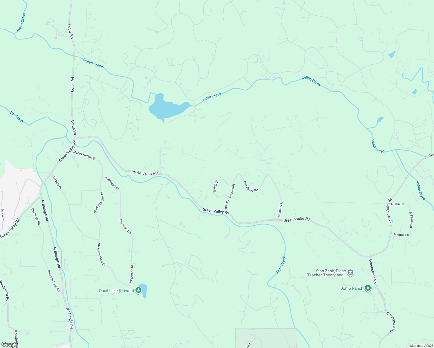 map of restaurants, bars, coffee shops, grocery stores, and more near 5401 Spring Circle in Placerville