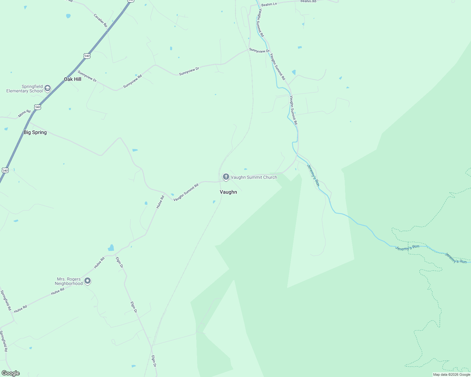 map of restaurants, bars, coffee shops, grocery stores, and more near 1984 Vaughn Summit Road in Luray