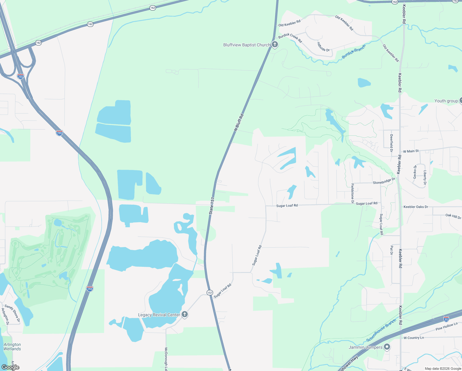 map of restaurants, bars, coffee shops, grocery stores, and more near 5524 Carter Lane in Collinsville