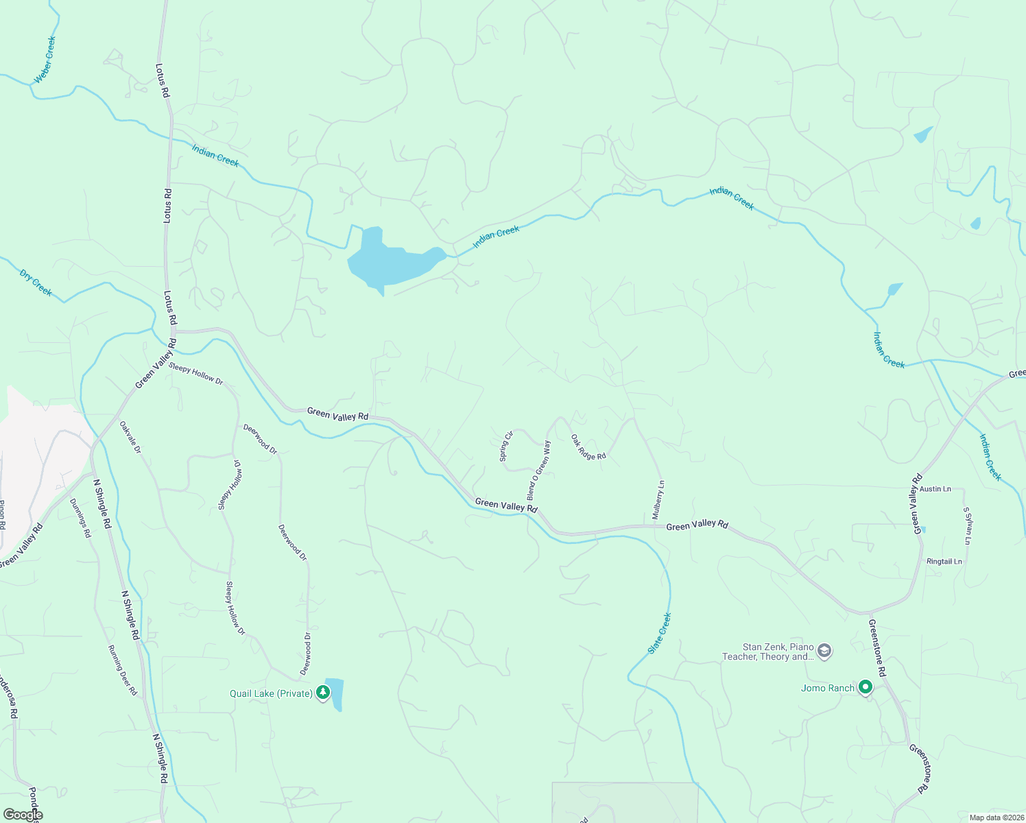 map of restaurants, bars, coffee shops, grocery stores, and more near 5401 Spring Circle in Placerville