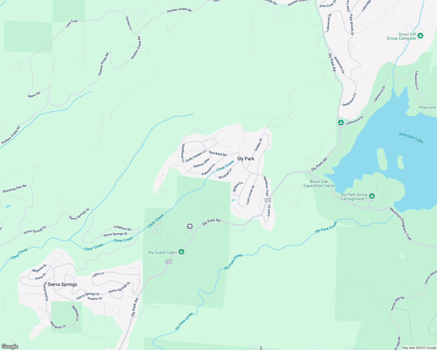 map of restaurants, bars, coffee shops, grocery stores, and more near 6153 Bucktail Lane in Pollock Pines