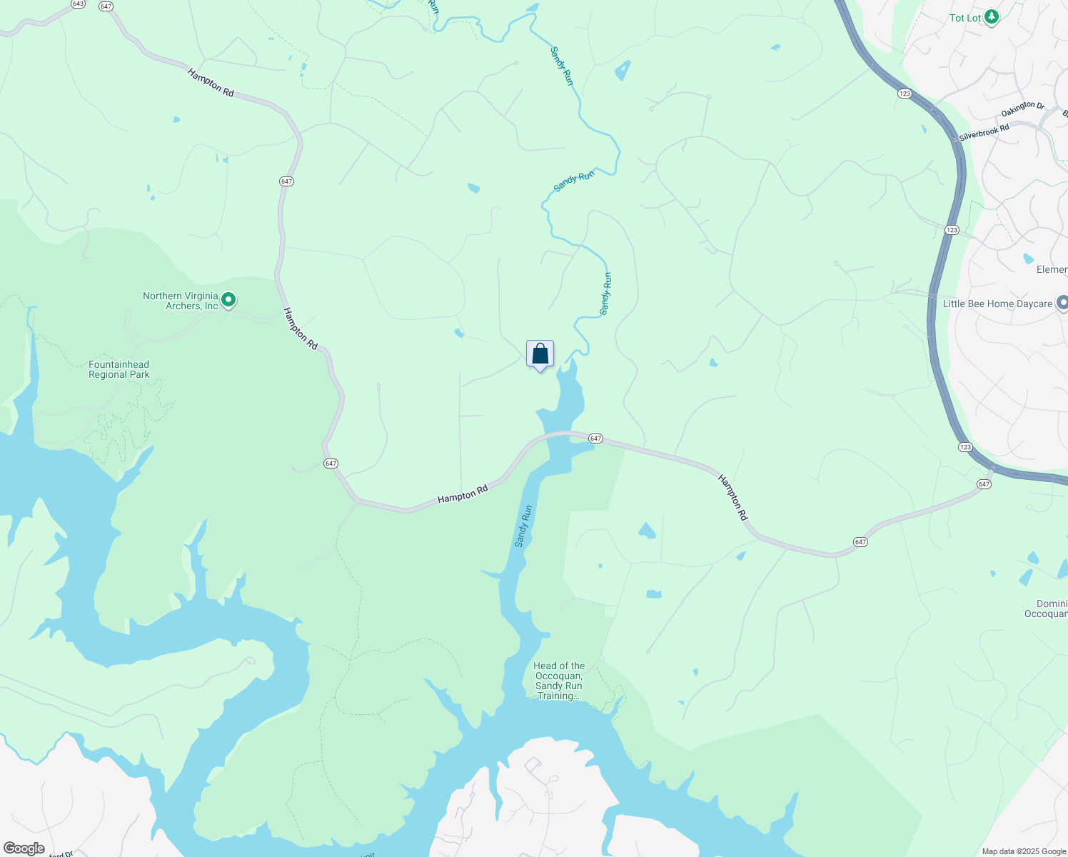 map of restaurants, bars, coffee shops, grocery stores, and more near 10400 Hampton Road in Fairfax Station