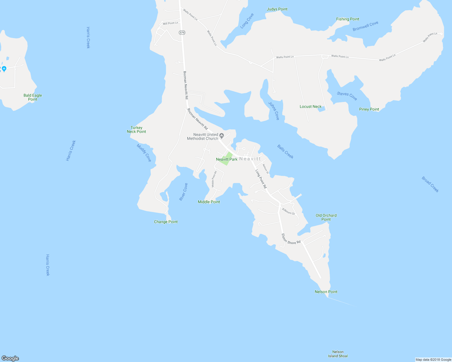 map of restaurants, bars, coffee shops, grocery stores, and more near 22860 Middle Point Road in Neavitt