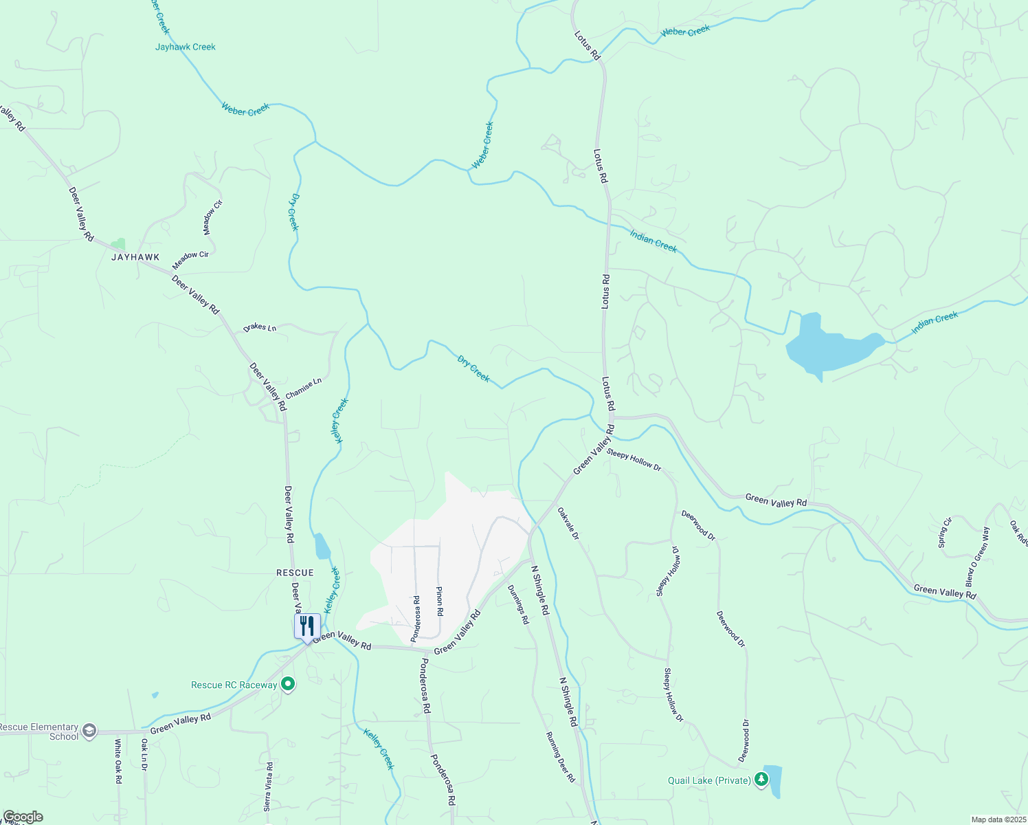 map of restaurants, bars, coffee shops, grocery stores, and more near 4900 Kenworth Drive in Shingle Springs