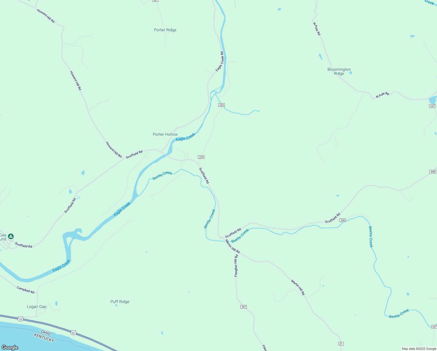 map of restaurants, bars, coffee shops, grocery stores, and more near 7901 Scoffield Rd in Ripley