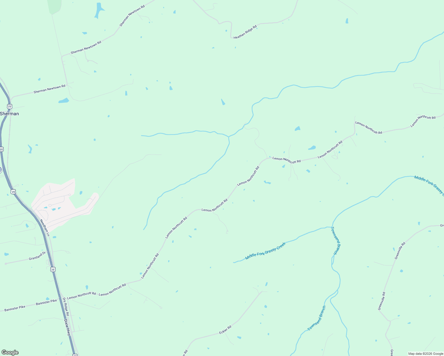 map of restaurants, bars, coffee shops, grocery stores, and more near 2120 Lemon Northcutt Road in Dry Ridge