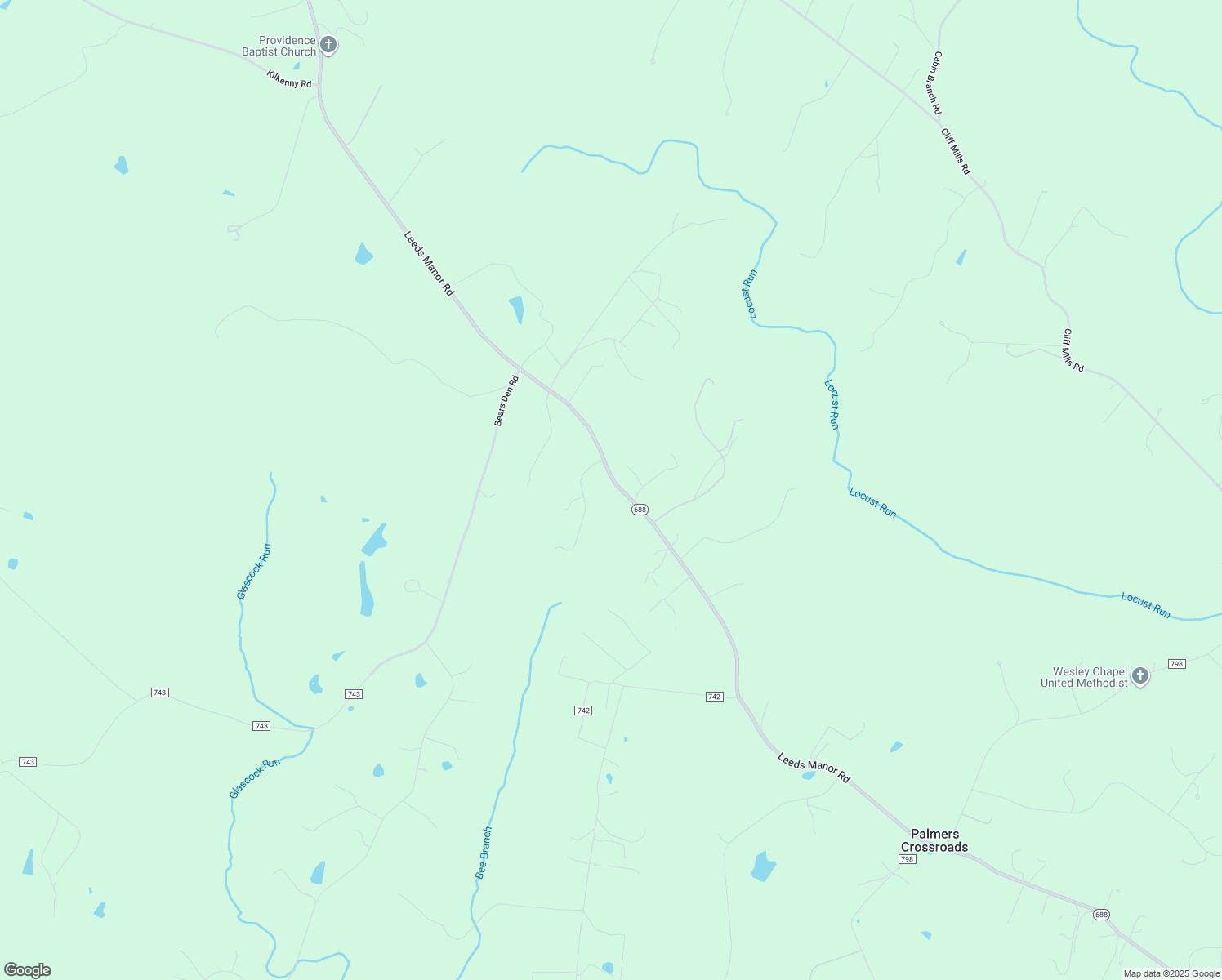map of restaurants, bars, coffee shops, grocery stores, and more near 7506 Leeds Manor Road in Marshall