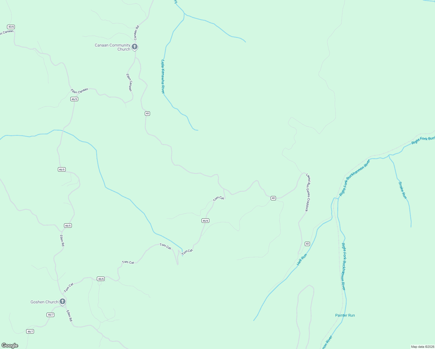map of restaurants, bars, coffee shops, grocery stores, and more near Laurel Run Ganes-Craddock in Upshur County