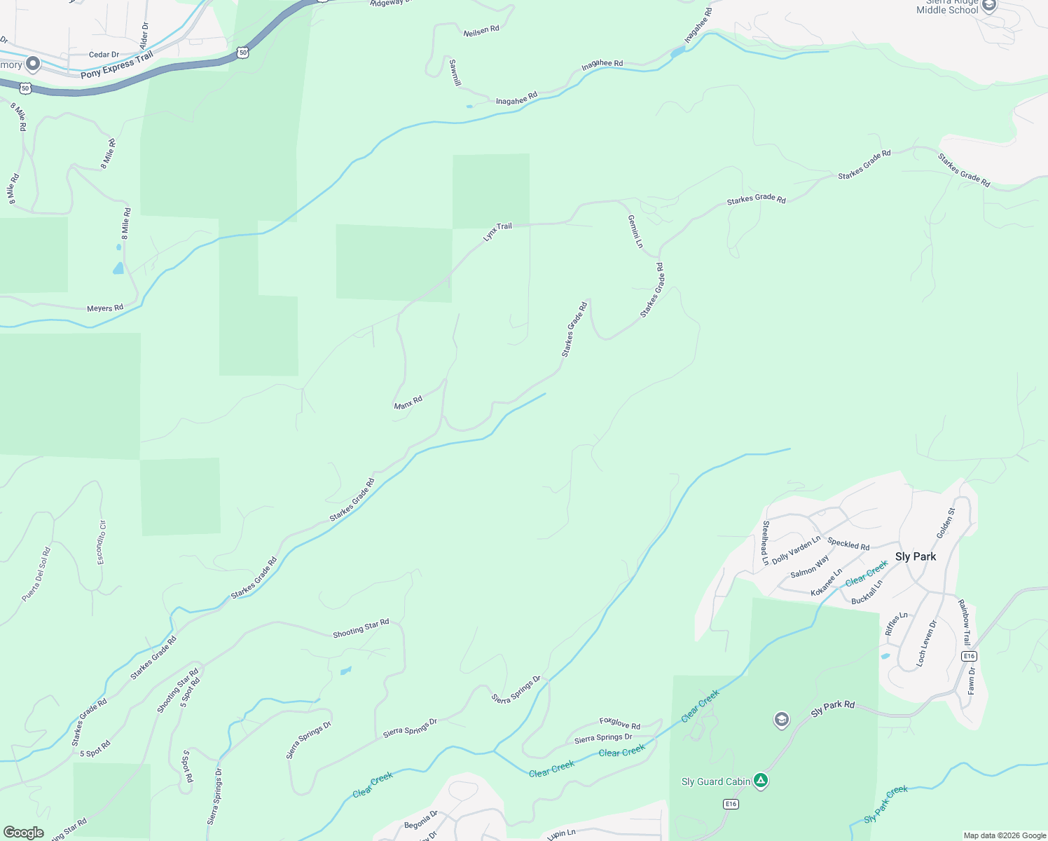 map of restaurants, bars, coffee shops, grocery stores, and more near 5890 Starkes Grade Road in Pollock Pines