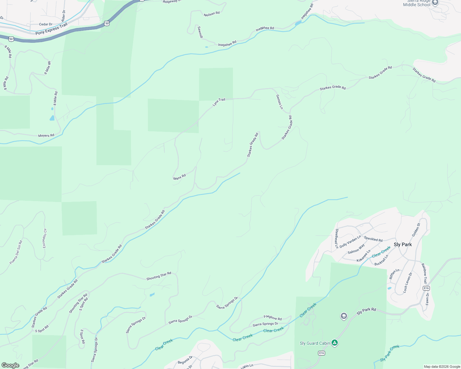map of restaurants, bars, coffee shops, grocery stores, and more near 5890 Starkes Grade Road in Pollock Pines