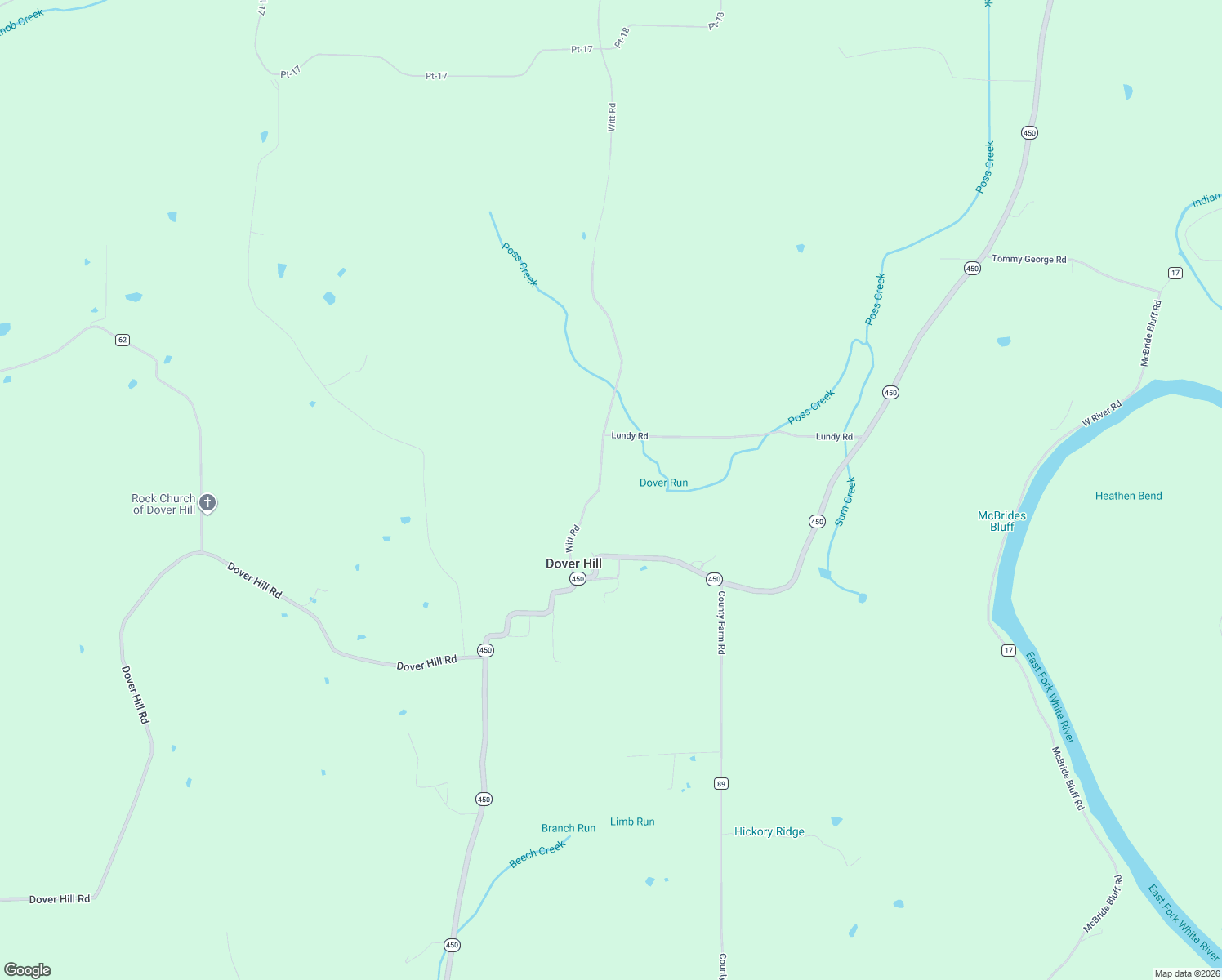map of restaurants, bars, coffee shops, grocery stores, and more near 15850 Witt Road in Shoals