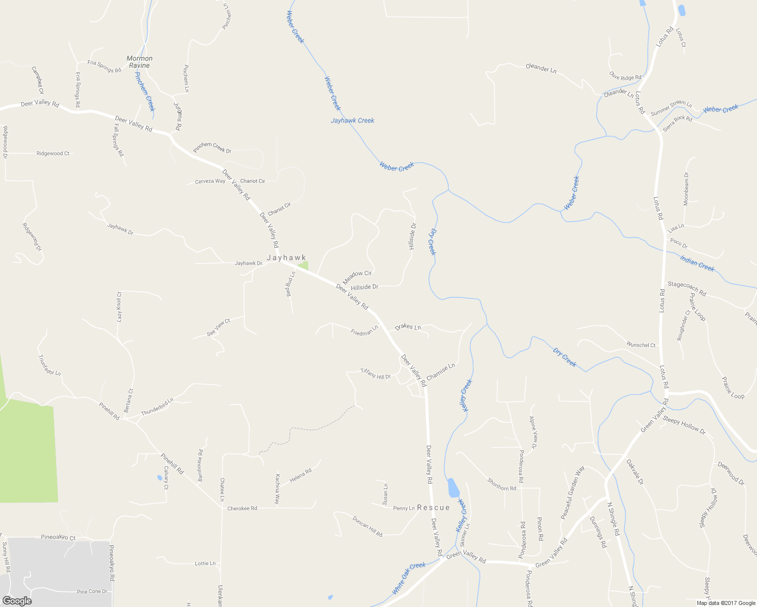 map of restaurants, bars, coffee shops, grocery stores, and more near 4701 Deer Valley Road in Rescue
