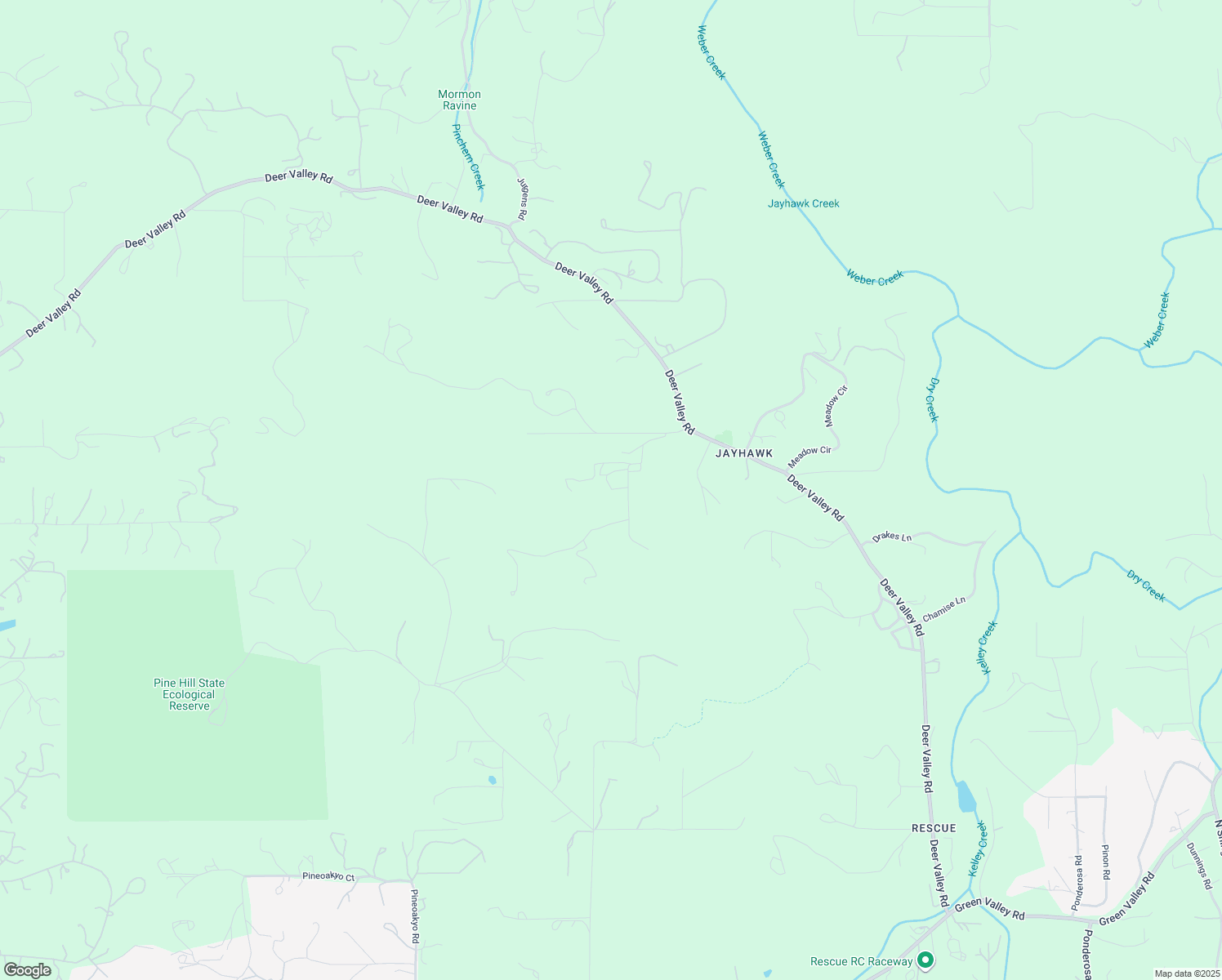 map of restaurants, bars, coffee shops, grocery stores, and more near 4331 Sweetwater Lane in Rescue