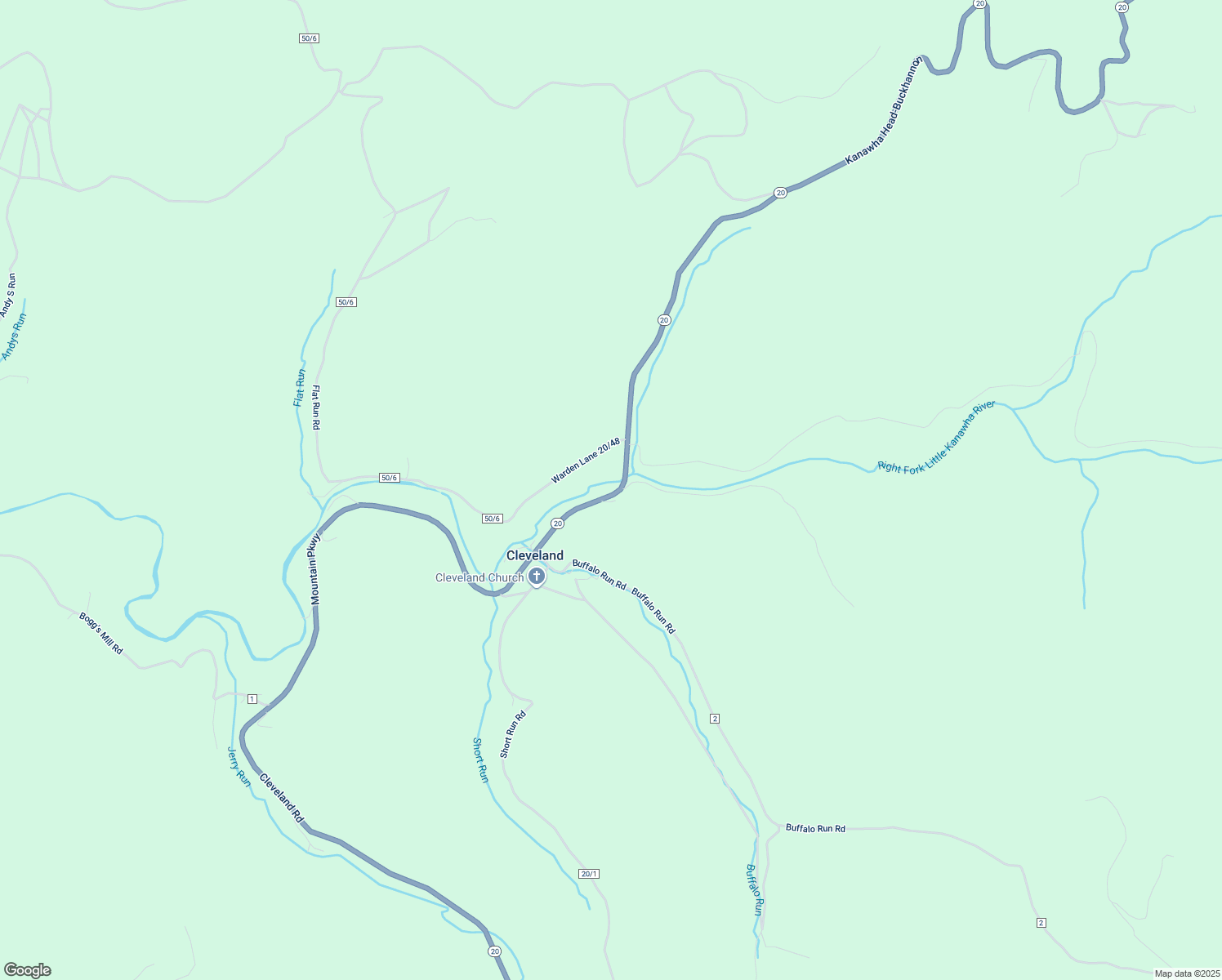 map of restaurants, bars, coffee shops, grocery stores, and more near Mountain Parkway in Cleveland