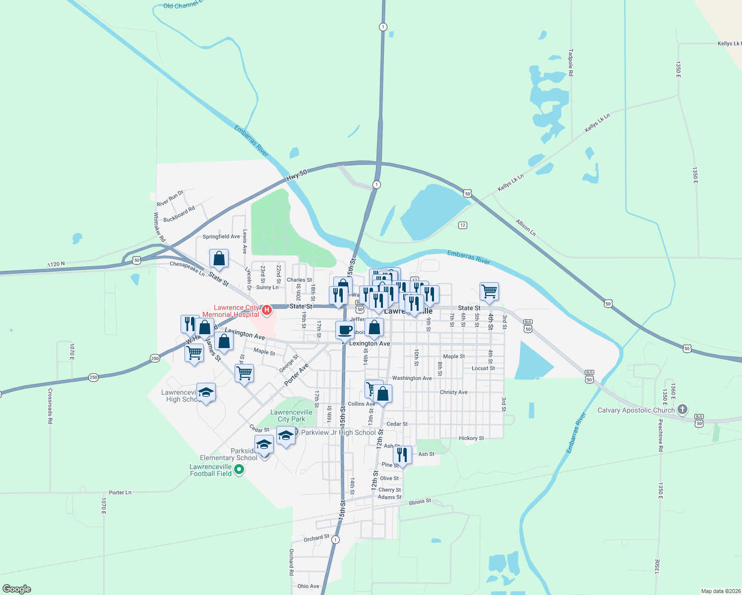 map of restaurants, bars, coffee shops, grocery stores, and more near 698 14th Street in Lawrenceville