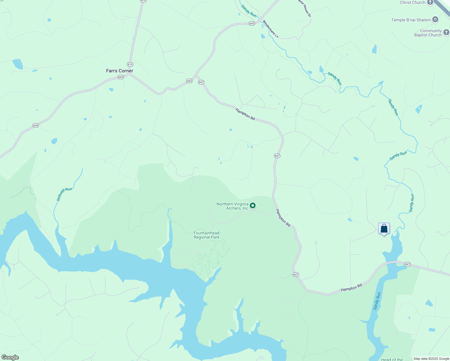 map of restaurants, bars, coffee shops, grocery stores, and more near 8229 Shadowridge Drive in Fairfax Station