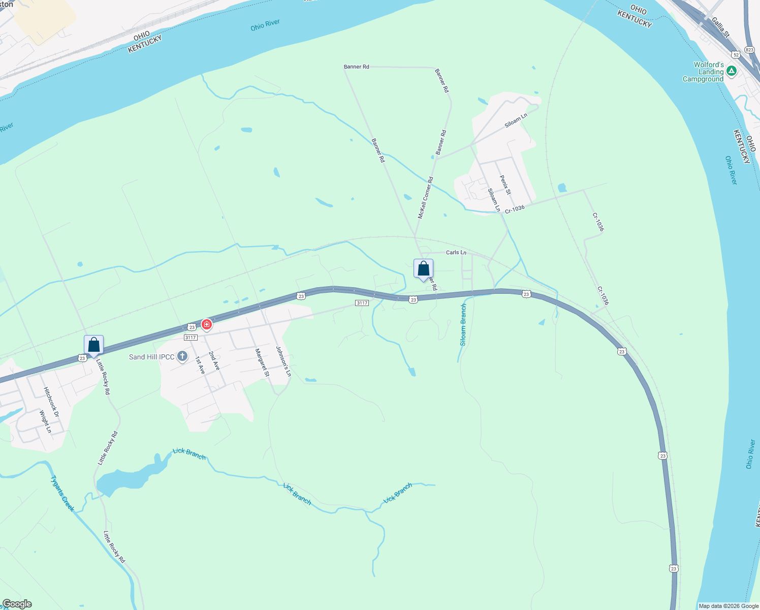 map of restaurants, bars, coffee shops, grocery stores, and more near U.S. 23 in South Shore