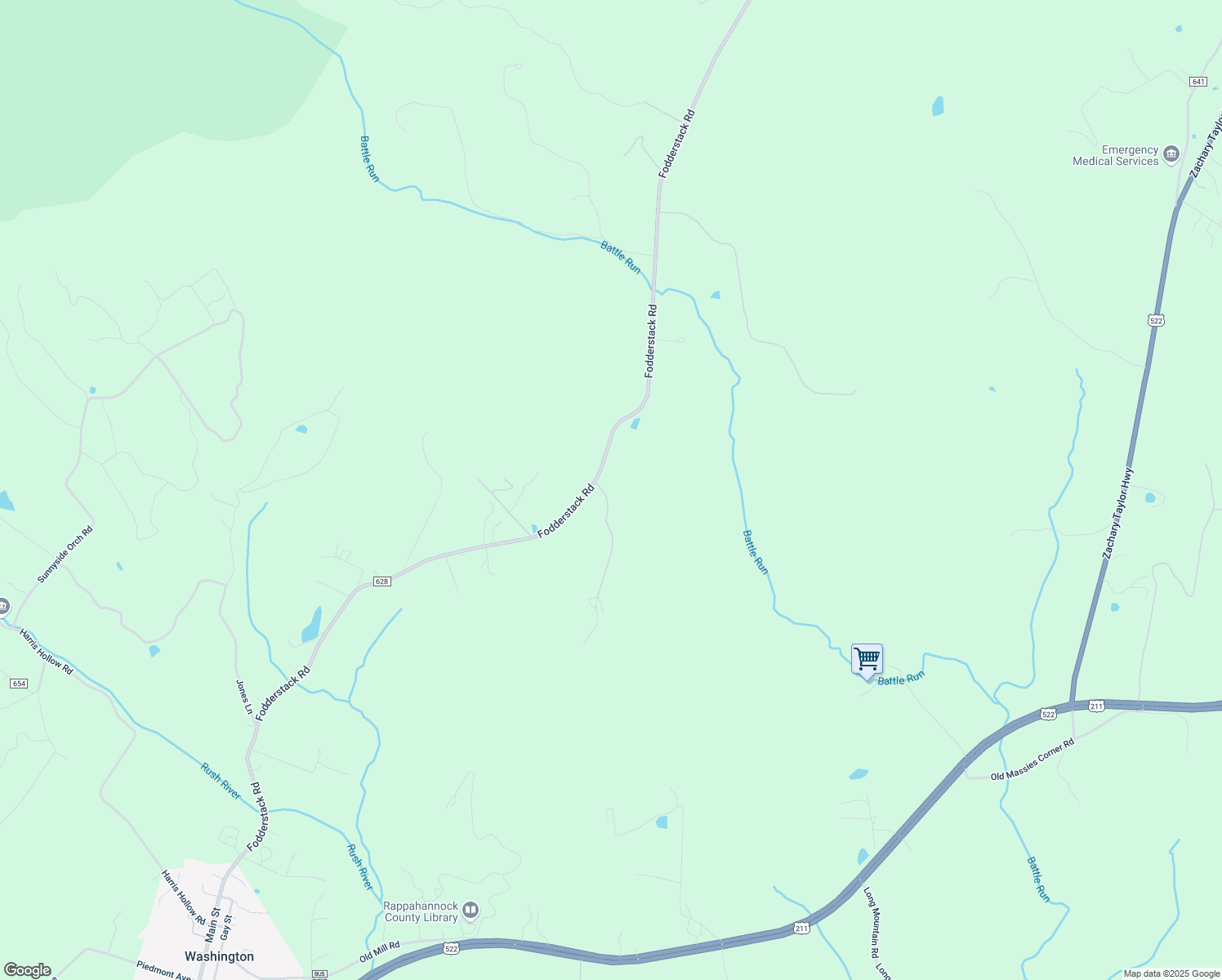 map of restaurants, bars, coffee shops, grocery stores, and more near 314-386 Fodderstack Road in Washington
