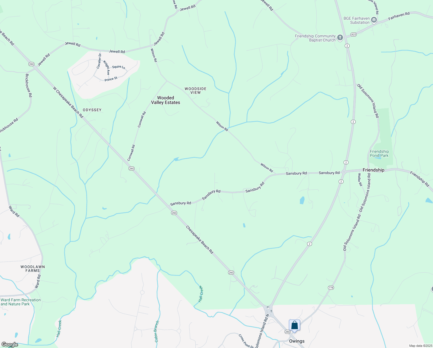 map of restaurants, bars, coffee shops, grocery stores, and more near 324 Sansbury Road in Friendship