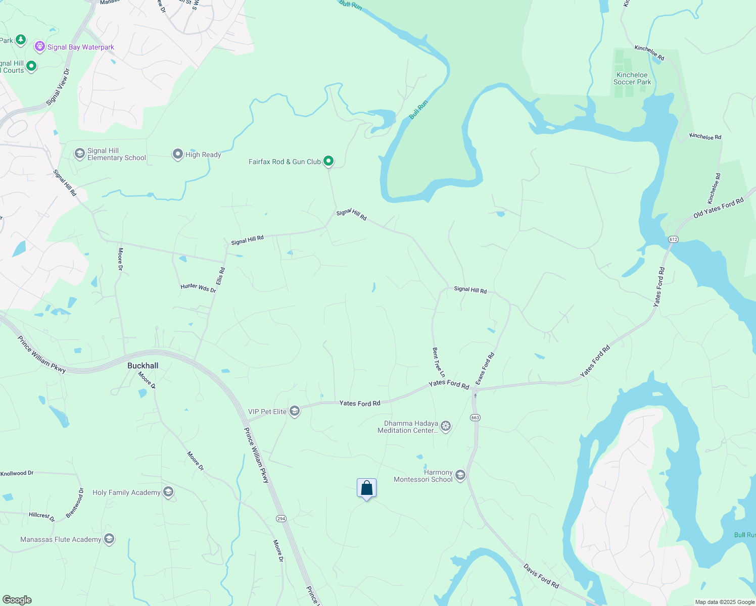 map of restaurants, bars, coffee shops, grocery stores, and more near 10130 Chinkapin Drive in Manassas