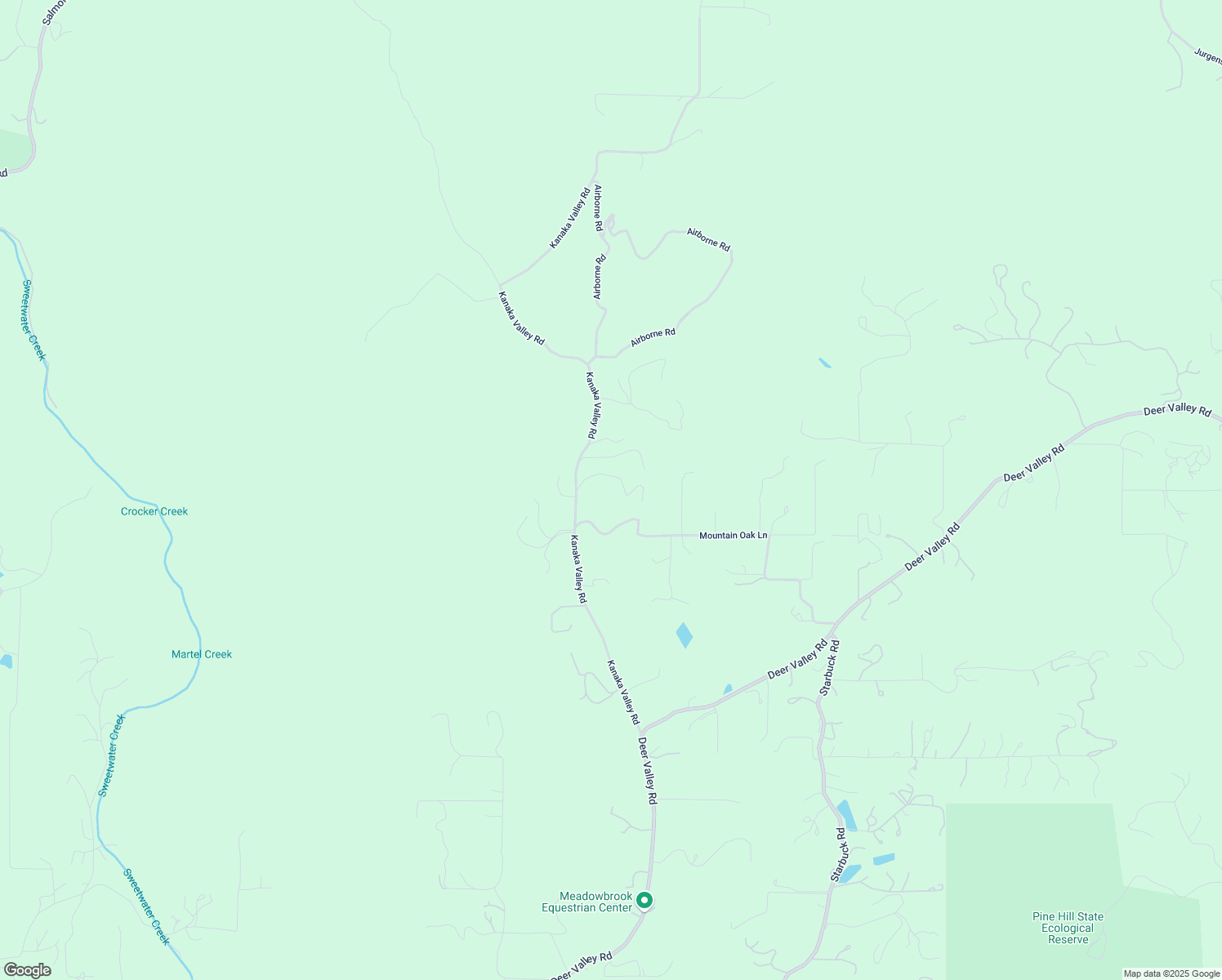 map of restaurants, bars, coffee shops, grocery stores, and more near 1361 Kanaka Valley Road in Rescue