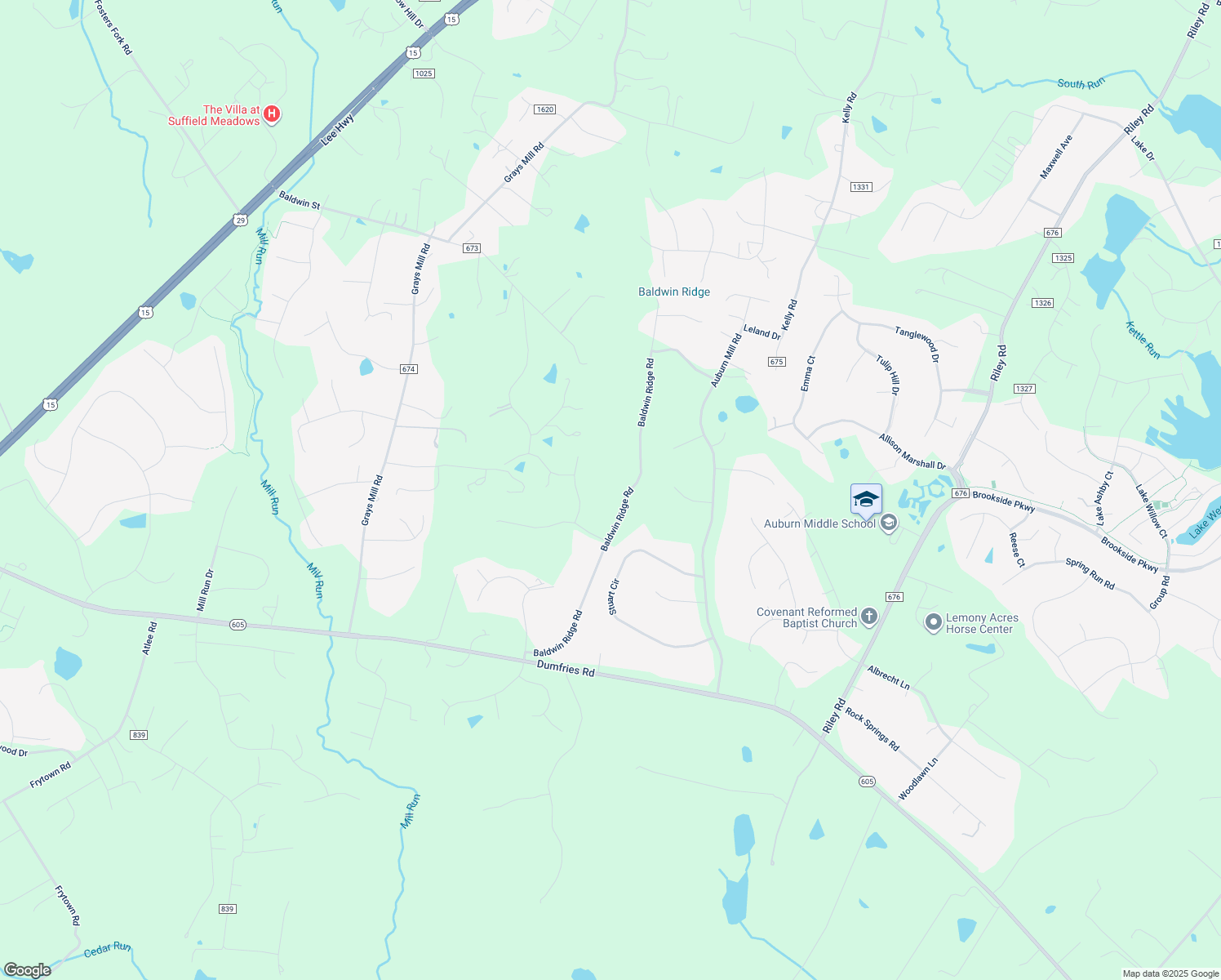 map of restaurants, bars, coffee shops, grocery stores, and more near 7250 Baldwin Ridge Road in Warrenton